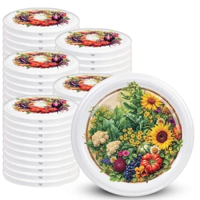 Image de KADAX Couvercle à vis fi82 mm x 50st, twist off Ensemble en métal, de rechange pour bocaux, avec 6 crans d&#039;encliquetage bocaux droits et conserve