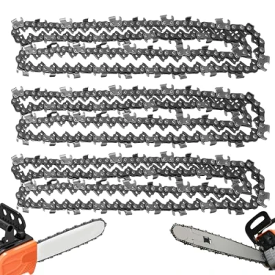 Image de Sporgo Lot de 3 chaînes tronçonneuse 30 cm 3/8&quot; 1,1 mm 45 TG, chaîne à faible rebond, compatible avec Ryobi OCS1830, Bosch, Greenworks AKE30Li AKE30S, etc