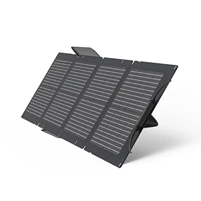 Image de ECOFLOW Panneau Solaire Portable 110W pour Centrale Électrique, Chargeur Pliable Pouvant être Chaîné avec Support Réglable, Indice d&#039;Étanchéité IP67, l&#039;Extérieur, en Camping