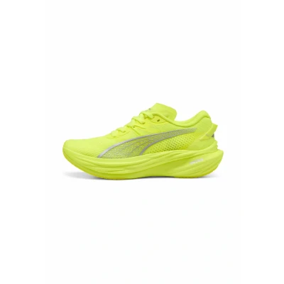 Image de Puma Deviate Nitro Chaussures de running sur route Yellow alert silver, Femme, Taille: 42.5, silver Tissu / matière synthétique