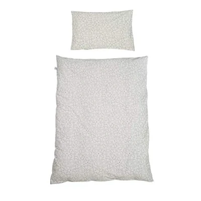 Image de roba Parure de Lit Bébé Réversible miffy® 2 Pièces 100% Coton Doux Housse Couette 100 x 135 cm + Taie d&#039;Oreiller 40 60 Gris / Motif Petits Lapins