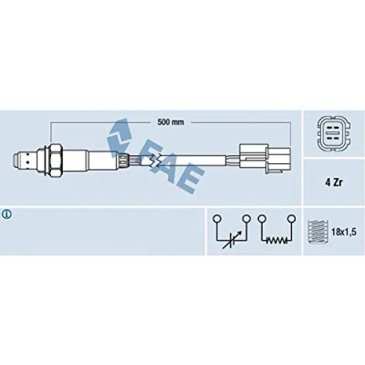 Image de FAE 77344 Sonde lambda CHEVROLET: Aveo / Kalos 3/5 portes, Spark, Berline, DAEWOO: 5 portes