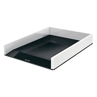 Image de Leitz Corbeille à Courrier A4, Blanc/Noir, WOW, 53611095