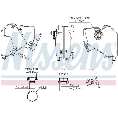 Image de NISSENS 996322 Vase d&#039;Expansion 1,4 avec cache FORD: FIESTA 6, B Max