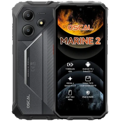 Image de Smartphone robuste Blackview OSCAL MARINE 2 Unisoc Tiger T615 90 Hz 8 Go 256 11 000 mAh 4+64 Only cell phone noir