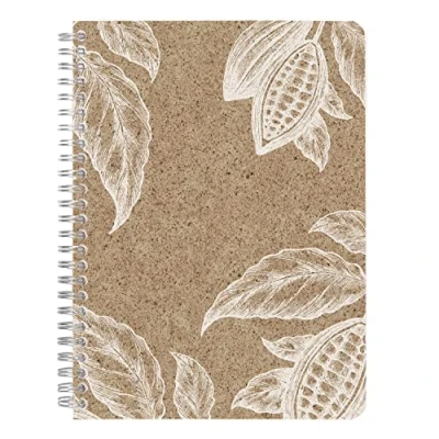 Image de Clairefontaine 83545C Un Carnet à Spirale Couverture papier base de coques cacao A5 14,8x21 cm 148 Pages Lignées ivoire 90g Collection Jeans&amp;cocoa 3 visuels, livraison aléatoire