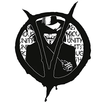 Image de Finest Folia V comme Vendetta Autocollants 13 x 10 cm pour voiture, camion, moto, accessoire de autocollant décoratif R106 (noir)