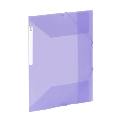 Image de Viquel Chemise 3 rabats en plastique grande capacité Boite de classement A4 avec étiquette d&#039;identification Violet translucide