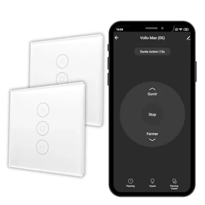 Image de Konyks Vollo Max 3 Lot de 2 interrupteurs connectés pour volets roulants Installation facile, contrôle vocal avec Alexa, Google Home et Siri à distance, programmation horaire,