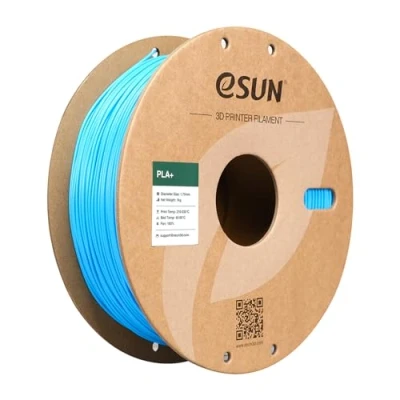 Image de eSUN PLA+ Filament 1.75mm, Renforcé Ténacité Imprimante 3D PLA Plus, Précision Dimensionnelle +/ 0.03mm, 1KG Bobine (2.2 LBS) d&#039;impression pour 3D, Bleu Clair