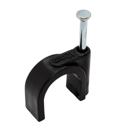 Image de Lumonic 100x collier de serrage à clou 12mm pour câble noir avec 25mm par ex. la fixation au mur serre câbles diff