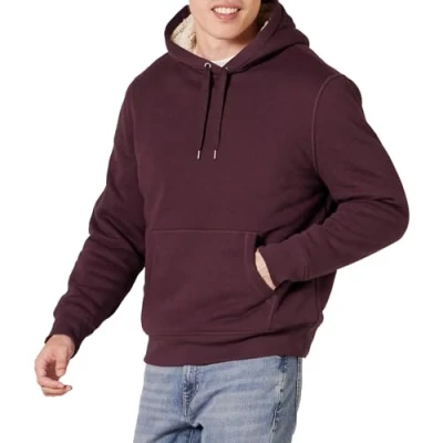 Image de Amazon Essentials Sweat à Capuche avec Doublure Sherpa Homme, Bordeaux, XL