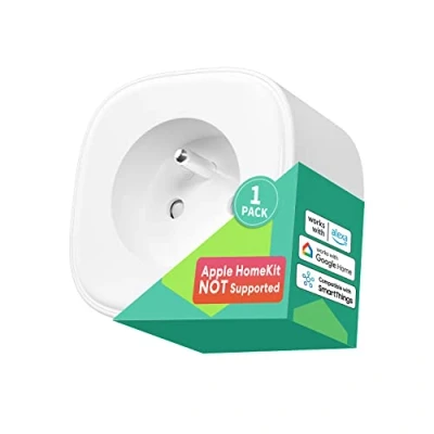 Image de meross Prise Connectée (FR), 16A WiFi Compatible avec Alexa et Google Home, Intelligente Suivi de Consommation, Commande Vocale Contrôle à Distance