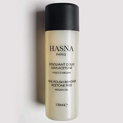Image de HASNA PARIS Dissolvant DOUX A L&#039;Huile D&#039;ARGAN Sans Acetone Nourrissant &amp; Hydratant pour les Ongles Retrait facile idéal sensibles 120 ml