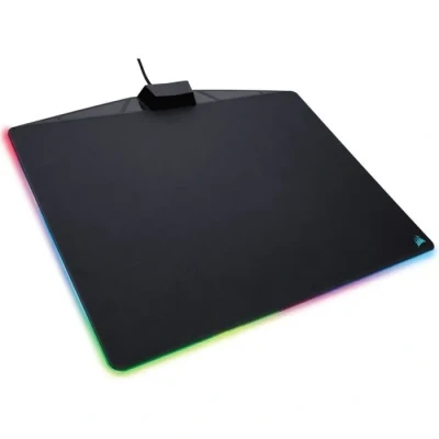 Image de Corsair MM800 RGB Polaris Tapis de Souris Gaming (Moyen, 15 Zones RGB, Surface Dure) Noir