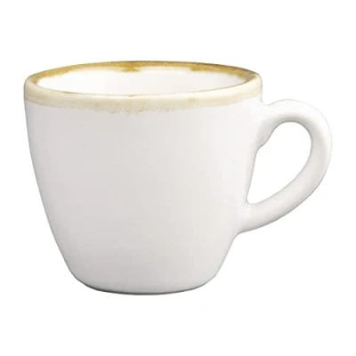 Image de Olympia Kiln Tasses à espresso 85 ml / 3 oz (lot de 6), porcelaine vitrifiée couleur craie, résistante aux éclats, passe au micro ondes/lave vaisselle, restaurant café ou usage domestique, FB986