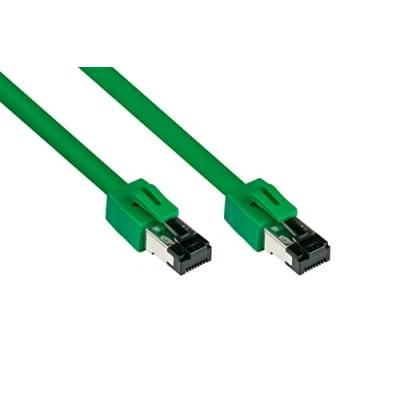 Image de Good Connections Premium Câble patch catégorie 8.1 avec protection RNS contre les becs d&#039;encliquetage S/FTP 40 Go/2000 MHz Conducteurs en cuivre sans halogène LSZH Vert 10 m