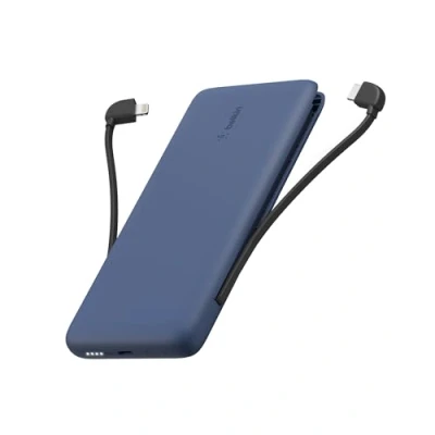 Image de 10K PD Batterie externe + CBLS intégré de Belkin 10.000 mAh / Bleu Plastique