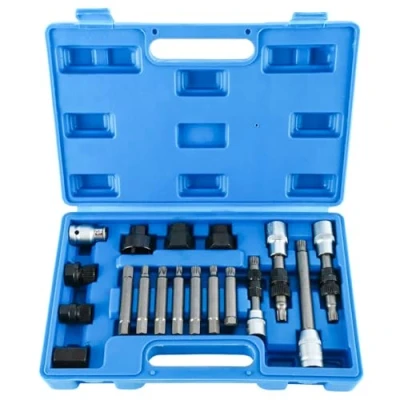 Image de FreeTec Kit d’outillage universel Pour alternateurs Jeu d’embouts 18 pièces le maintien et montage d&#039;une poulie roue libre