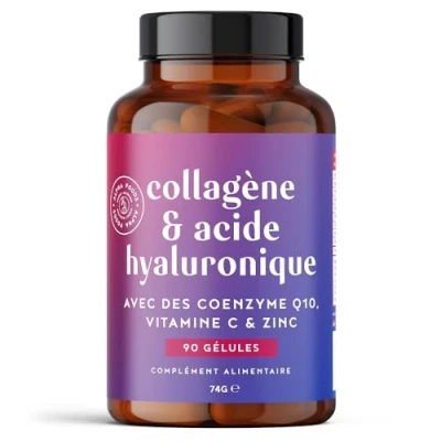 Image de Collagène Marin + Acide Hyaluronique 90 Gélules Cure de 3 mois Peptides Collagene Hydrolysé Type 1 avec Vitamine C, Zinc et Coenzyme Q10 pour Peau, Articulations, Os, Cheveux Alpha Foods