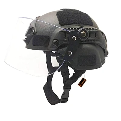 Image de Selewell Airsoft Mich 2000 ACH Casque Tactique avec visière Transparente NVG et Rail latéral