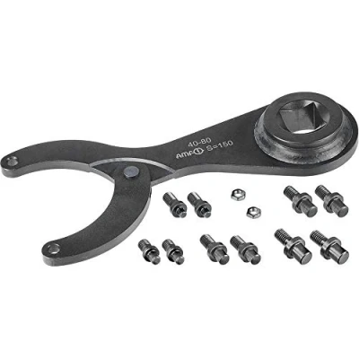 Image de AMF 517946 Jeu de clés à ergots articulées pour clé dynamométrique, 80 125 mm, Noir