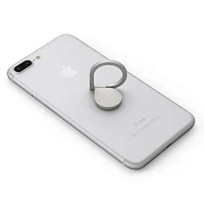 Image de Kronya Porte Doigt pivotant à 360 degrés pour téléphone Support Compatible avec Apple iPhone Samsung Galaxy Modèle MTKAB (Argent)