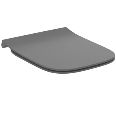 Image de Ideal Standard i.life B, Abattant de WC fin à fermeture ralentie, Charnières en métal, Gris brillant