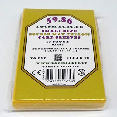 Image de docsmagic.de 60 Double Mat Yellow Card Sleeves Small Size 62 x 89 Jaune Mini Pochettes YGO