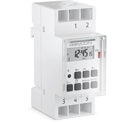 Image de Deleycon Minuterie numérique pour installation dans les panneaux de commande avec écran LCD et Ip20 hebdomadaire (Installation) 3600W Blanc