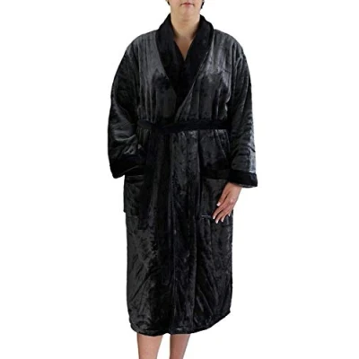 Image de Gözze Peignoir Unisexe à Col Châle, sensation Soie, 100% Microfibres, 330 g/m², taille XXL Anthracite