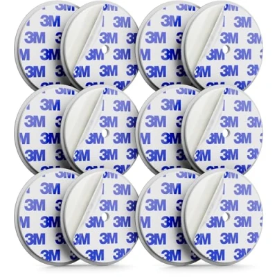 Image de deleyCON 6 Pièces Support Magnétique pour Détecteurs de Fumée Détecteur D&#039;incendie Auto adhésif Surface Adhésive et Trou Forage 65 mm Diamètre