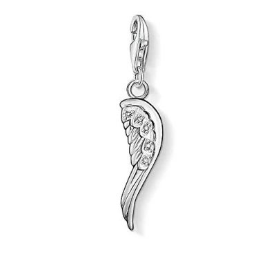 Image de Thomas Sabo Femmes Pendentif Charm Aile D&#039;Ange Club Argent Sterling 925 Oxyde de Zirconium blanc 0413 051 14