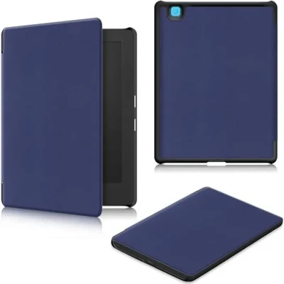 Image de Coque Liseuse Numérique Kobo Aura H2O 2e Edition Etui Ebook avec Rabat Magnétique pour Bleu foncé