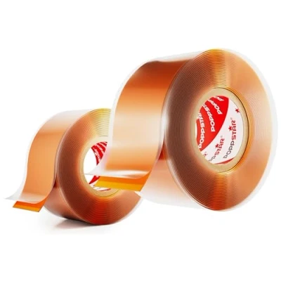 Image de POPPSTAR 2x 3m ruban en silicone auto fusionant (auto amalgamant, vulcanisant), isolant et bande d&#039;étanchéité (eau, air), 25 mm de large, orange