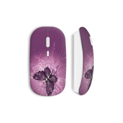 Image de Souris Sans Fil Butterfly papillon fushia