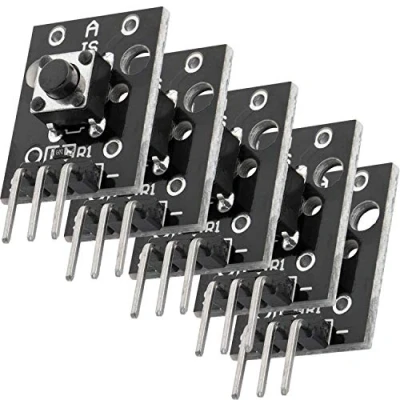 Image de AZDelivery 5X KY 004 Module de Bouton Poussoir capteur Interrupteur à clé Compatible avec Arduino et Raspberry Pi y Compris Un eBook