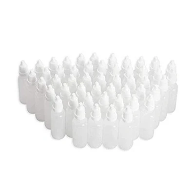 Image de VASANA Lot de 50 flacons compte gouttes vides 10 ml en plastique souple avec bouchons à visser et pour huile essentielle, échantillon liquide, réactif cosmétique