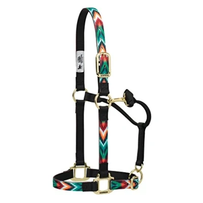 Image de Weaver Licol en Nylon réglable à Motif Cuir, 35 6785 P16, Chevron Noir., Average Horse