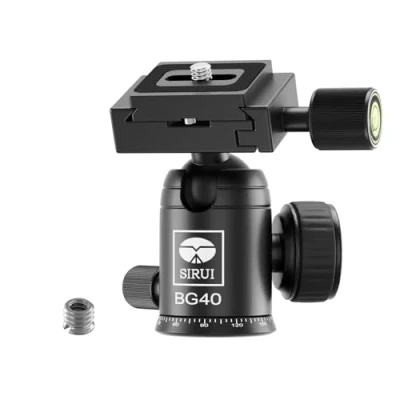 Image de SIRUI Tête sphérique professionnelle en métal rotative à 360 avec plaque de dégagement rapide, charge jusqu&#039;à 10 kg pour trépied 6,35 mm, monopode, curseur, appareil photo reflex numérique (BG40)