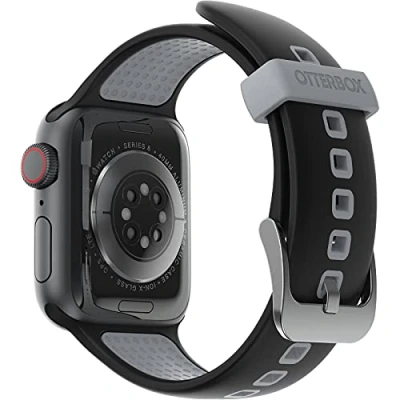 Image de OtterBox Bracelet All Day pour Apple Watch Series 9/8/7/6/SE 2e gen/SE 1e gen/5/4/3 38mm/40mm/41mm, de Rechange en Silicone Doux au Toucher Durable Watch, Autobahn Black
