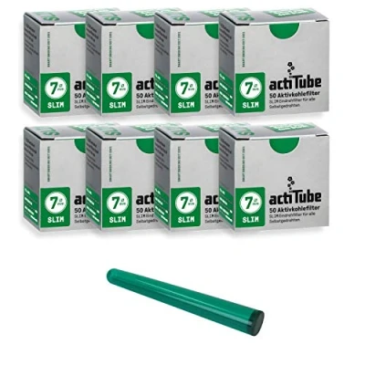 Image de actiTube Kit de filtres à charbon actif Slim 7,1 mm Avec étui, 2x50 (100)