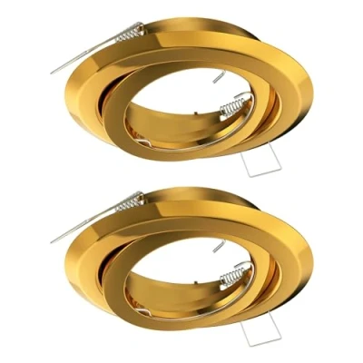 Image de ledscom.de 2 cadres d&#039;encastrement au plafond FABI, rond, pivotant, or brillant