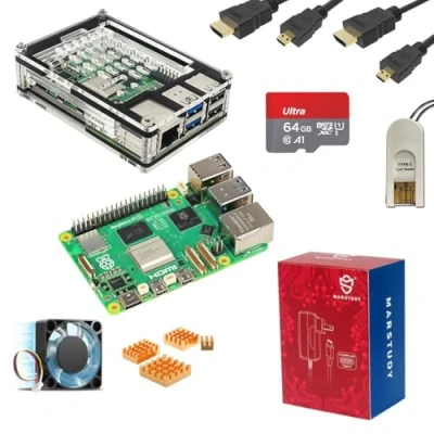 Image de Marstudy Kit de démarrage Raspberry Pi 5 Édition 64 Go, (4 Go RAM) / OS préinstallé
