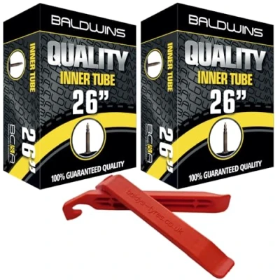 Image de Baldwins Lot de 2 chambres à air pour vélo 26&quot; x 2,10 2,40&quot; (compatible avec n&#039;importe quel pneu 2,20, 2,25, 2,30, 2,35, 2,40)