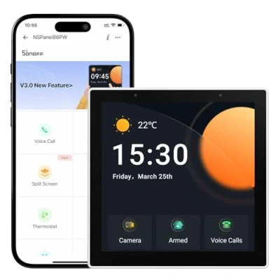 Image de SONOFF NSPanel Pro Panneau de Contrôle pour Maison Intelligente, Hub Zigbee 3.0 Intégré, Thermostat sans Fil, App, ScèNe Appeler l&#039;interphone (Blanc)