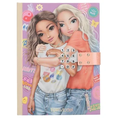 Image de Depesche 13621 TOPModel Girl Power Journal Intime avec Code chiffré et Son, Livre en Rose, Motif de modèle 192 Pages lignées