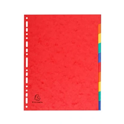 Image de Exacompta Réf. 2610E Carton de 25 Intercalaires en carte pastel 170g/m2 Forever avec 10 onglets neutres format à classer A4 et A4+ dimensions 24,5 x 29,7 cm couleurs assorties pastels