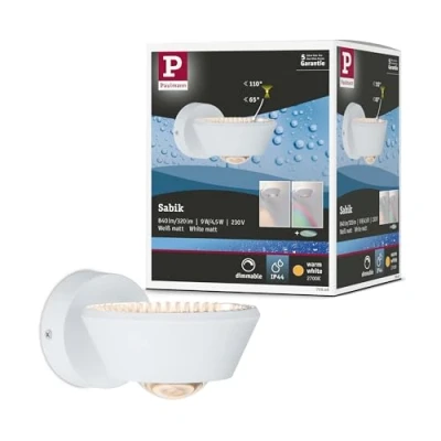 Image de Paulmann 70946 LED Sabik IP44 230 V Rond INCL. 1x9 / 1x4 Watts gradable plafonniers Blanc dépoli luminaire de Salle Bain Plastique 2700K, Matière, 9 W