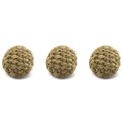 Image de Tyatocepy 3X Jouet A Macher pour Animaux Domestiques Boule d&#039;herbe avec Cloche Nettoyage des Dents Lapin Cochon D&#039;
